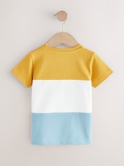 Blue/Yellow Short Sleeve Colourblock T-Shirt (3mths-7yrs) - Image 2 of 4