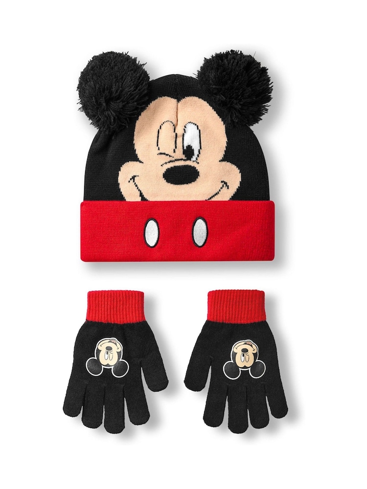Vanilla Underground Black Chrome Kids Disney Character Winter Hat And Gloves Set - Image 1 of 5