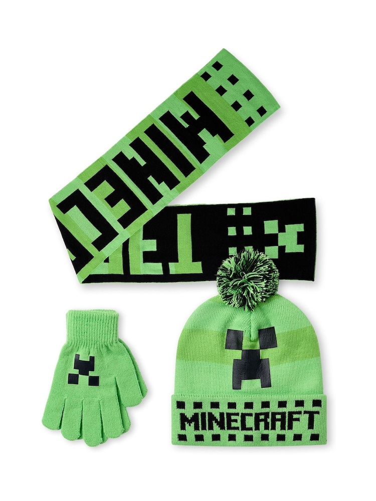 Vanilla Underground Minecraft Boys Hat, Gloves & Scarf Set - Imagem 1 de 5
