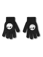 Vanilla Underground Black Disney Nightmare Before Christmas Winter Hat Beanie and Gloves Set - Image 2 of 5