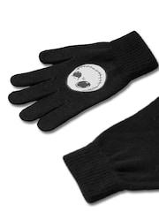 Vanilla Underground Black Disney Nightmare Before Christmas Winter Hat Beanie and Gloves Set - Image 4 of 5