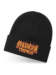Vanilla Underground Black Adults Stranger Things Beanie Hat - Image 1 of 5