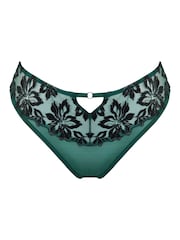Pour Moi Green Roxie Mesh High Leg Briefs - Image 3 of 4