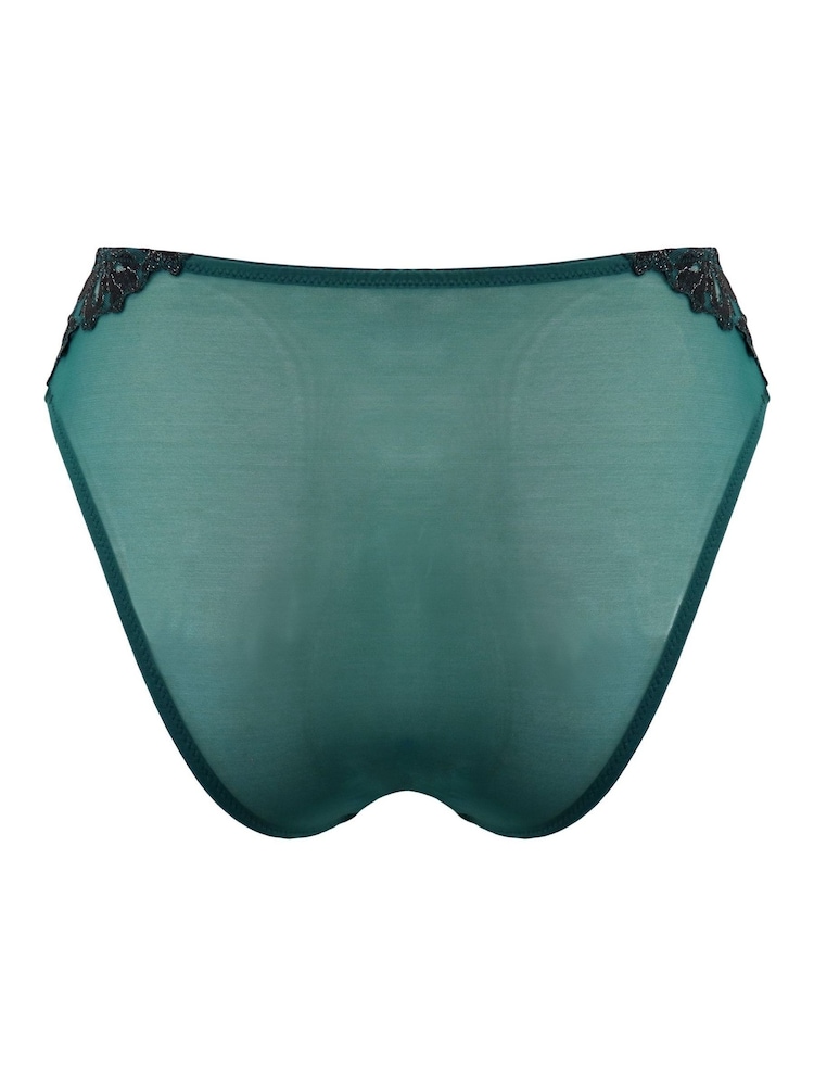 Pour Moi Green Roxie Mesh High Leg Briefs - Image 4 of 4