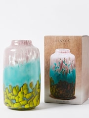 Oliver Bonas Pink/Blue Lennox Glass Vase - Image 1 of 3
