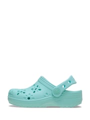 Crocs Blue Kids Classic Floral Cut Out Clogs - Image 2 of 7