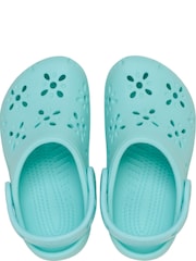 Crocs Blue Kids Classic Floral Cut Out Clogs - Image 6 of 7