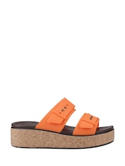 Crocs Brown Brooklyn Cork Buckle Wedge Sandals - Image 1 of 4