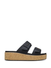 Crocs Black Brooklyn Cork Buckle Wedge Sandals - Image 1 of 7