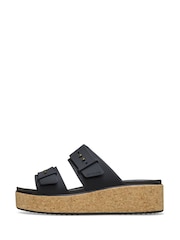 Crocs Black Brooklyn Cork Buckle Wedge Sandals - Image 2 of 7