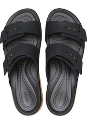 Crocs Black Brooklyn Cork Buckle Wedge Sandals - Image 5 of 7