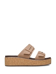 Crocs Light Brown Brooklyn Cork Buckle Wedge Sandals - Image 1 of 7