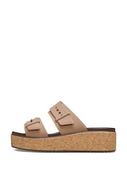 Crocs Light Brown Brooklyn Cork Buckle Wedge Sandals - Image 2 of 7