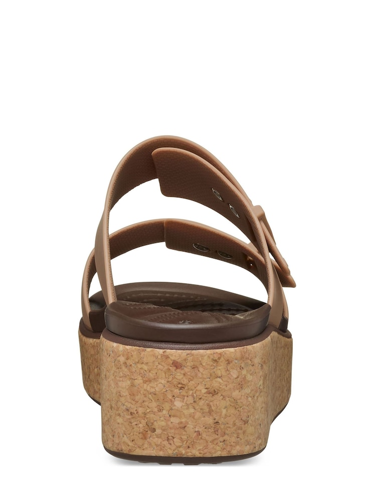 Crocs Light Brown Brooklyn Cork Buckle Wedge Sandals - Image 4 of 7