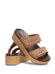 Crocs Light Brown Brooklyn Cork Buckle Wedge Sandals - Image 5 of 7