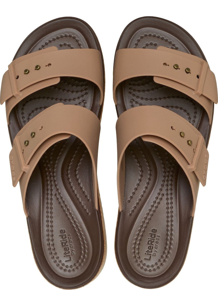 Crocs Light Brown Brooklyn Cork Buckle Wedge Sandals - Image 6 of 7