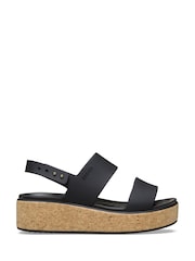 Crocs Black Brooklyn Cork Low Wedge Sandals - Image 1 of 7
