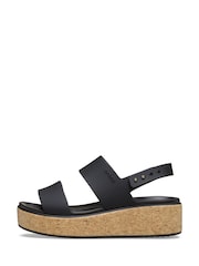 Crocs Black Brooklyn Cork Low Wedge Sandals - Image 2 of 7