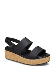 Crocs Black Brooklyn Cork Low Wedge Sandals - Image 3 of 7