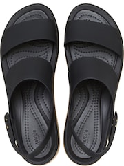 Crocs Black Brooklyn Cork Low Wedge Sandals - Image 5 of 7