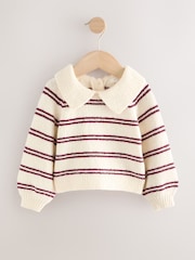 Ecru Stripe Collar Jumper (3mths-7yrs) - Image 1 of 4