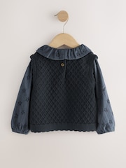 Navy Mock Layer Knit Jumper (3mths-7yrs) - Image 6 of 8
