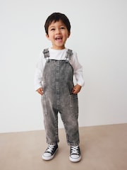 Grey Denim Dungarees (3mths-7yrs) - Image 1 of 11
