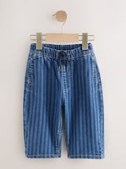 Dark Blue Stripe Pull On Wide Jeans (3mths-7yrs) - Image 6 of 9