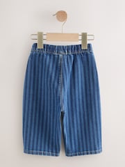 Dark Blue Stripe Pull On Wide Jeans (3mths-7yrs) - Image 7 of 9