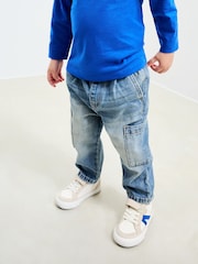 Mid Blue Tint Denim Cargo Jeans (3mths-7yrs) - Image 1 of 3
