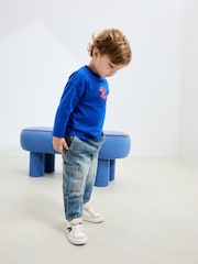 Mid Blue Tint Denim Cargo Jeans (3mths-7yrs) - Image 2 of 3