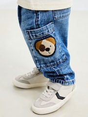 Mid Blue Dog Cargo Jeans (3mths-7yrs) - Image 1 of 4