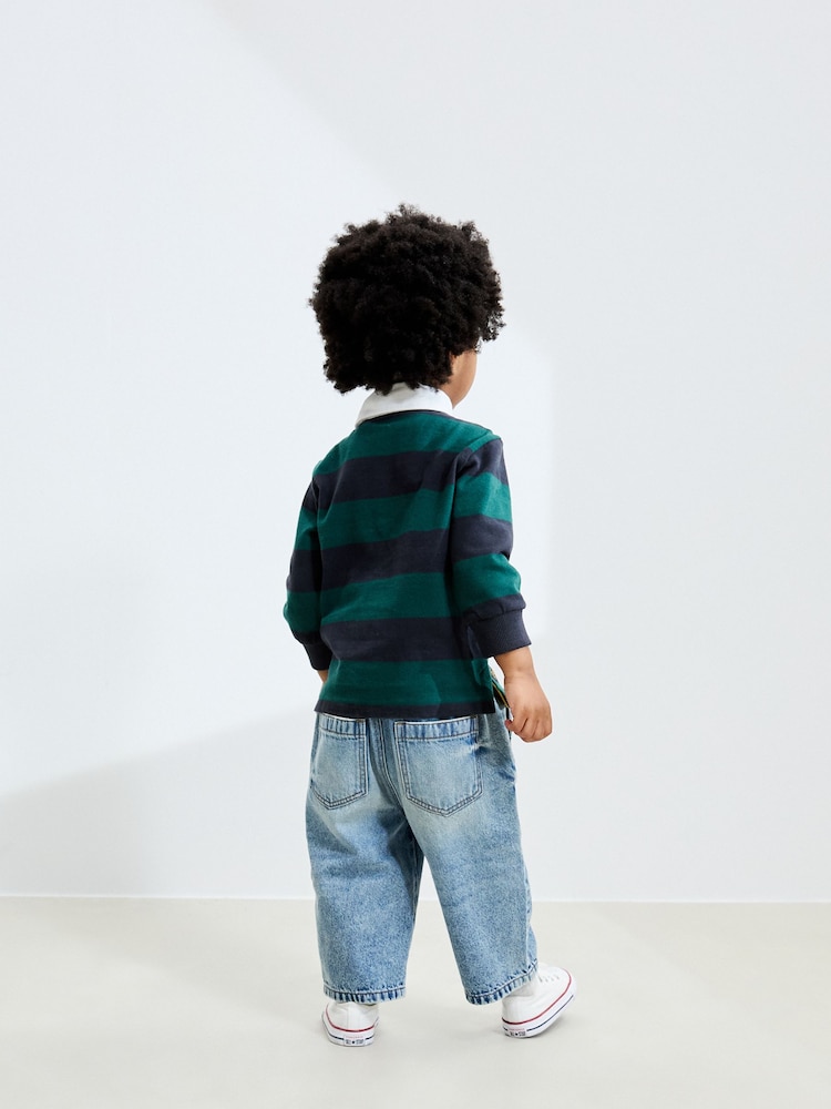 Light Blue Distressed Denim Wide Leg Jeans (3mths-7yrs) - Image 2 of 4