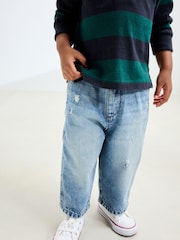 Light Blue Distressed Denim Wide Leg Jeans (3mths-7yrs) - Image 3 of 4