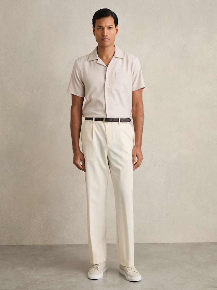 Reiss Off White Luca Tumbled-Leather Low-Top Trainers - Image 2 of 5 Reiss Off White Luca Tumbled-Leather Low-Top Trainers - Image 2 of 5
