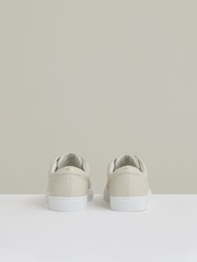 Reiss Off White Luca Tumbled Tumbled Leather Trainers - Image 3 of 5