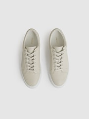 Reiss Off White Luca Tumbled Tumbled Leather Trainers - Image 4 of 5