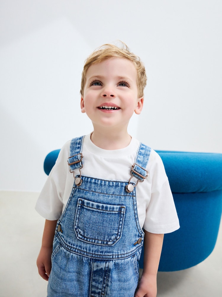 Mid Blue Denim Dungarees (3mths-7yrs) - Image 2 of 4