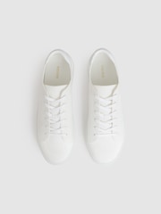 Reiss White Finley Knit Knitted Low Top Trainers - Image 3 of 5