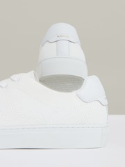 Reiss White Finley Knit Knitted Low Top Trainers - Image 4 of 5