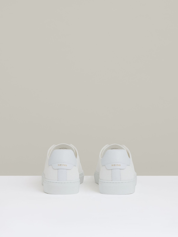 Reiss White Finley Knit Knitted Low Top Trainers - Image 5 of 5