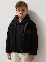 Reiss Black Snoop 13-14 yrs Unisex Fit McLaren F1 Team Embroidered Fleece Jacket - Image 3 of 8