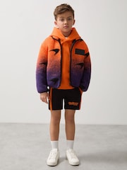 Reiss Papaya Orange/Purple Drift 3-9 yrs Unisex Fit McLaren F1 Team Ombré Fleece Jacket - Image 3 of 8