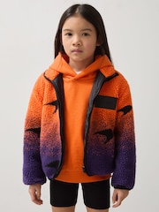 Reiss Papaya Orange/Purple Drift 3-9 yrs Unisex Fit McLaren F1 Team Ombré Fleece Jacket - Image 4 of 8