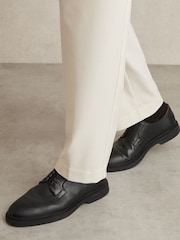 Reiss Black Ralph Leather Lace-Up Derby Shoes - Image 2 of 6