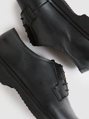 Reiss Black Ralph Leather Lace-Up Derby Shoes - Image 4 of 6