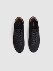 Reiss Navy Finley Knit Knitted Low Top Trainers - Image 3 of 5