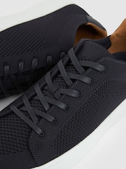 Reiss Navy Finley Knit Knitted Low Top Trainers - Image 4 of 5