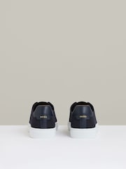 Reiss Navy Finley Knit Knitted Low Top Trainers - Image 5 of 5