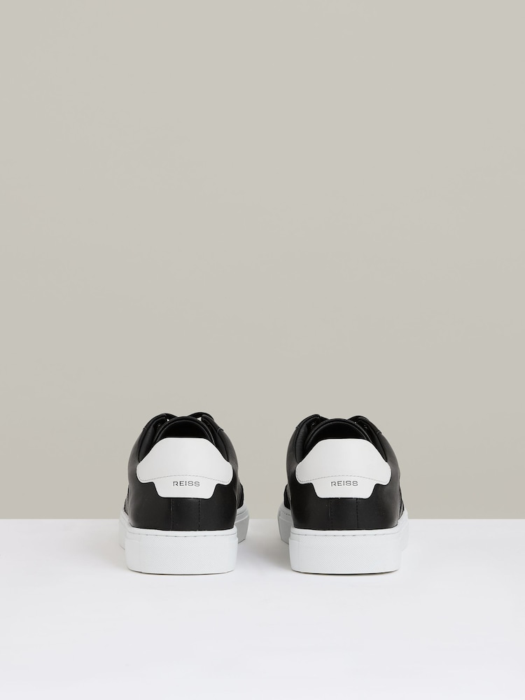 Reiss Black Ashton Suede Toe Cap Leather Trainers - Image 5 of 5